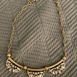 Banana Republic Gold-Tone Crystal Fan Necklace